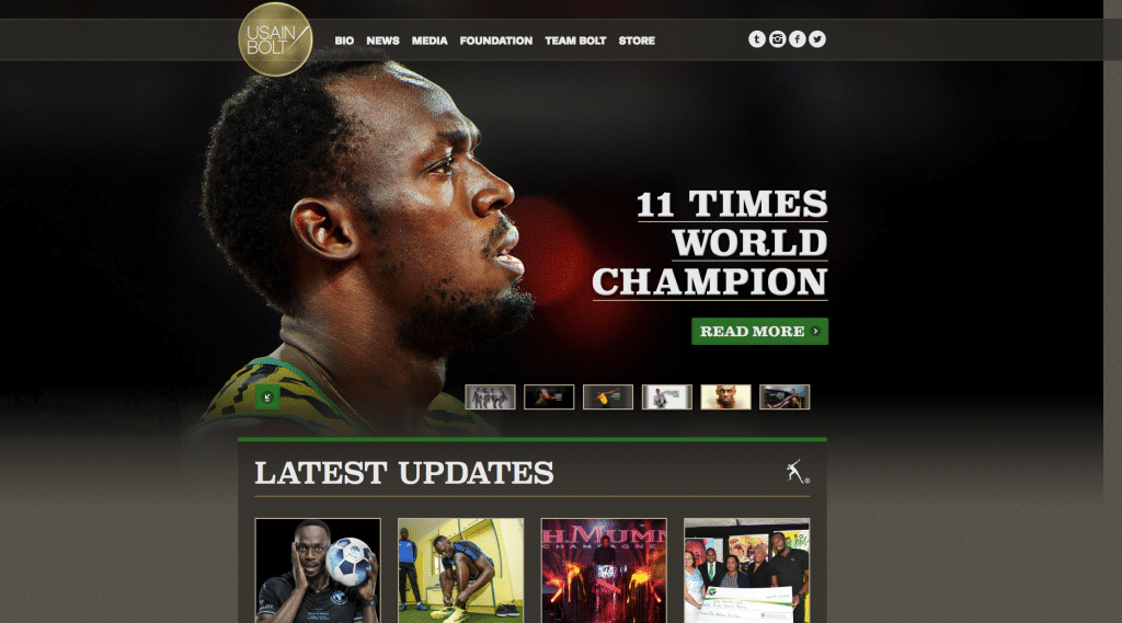 Usain bolt succesvolle websites